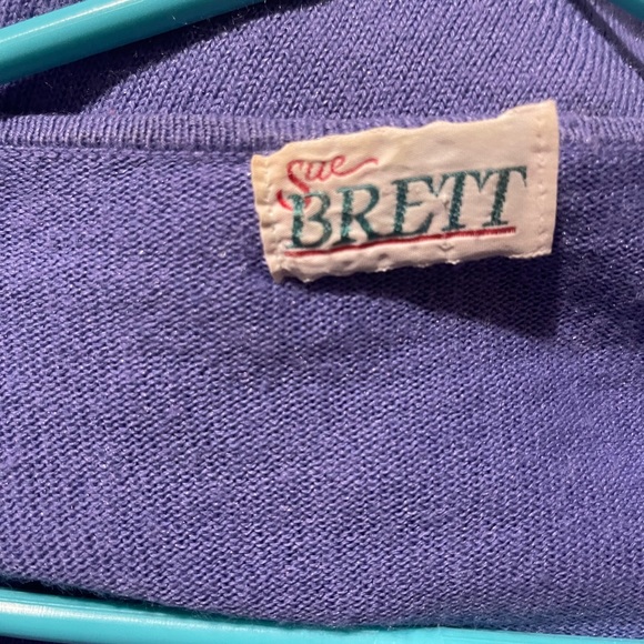 Sweater vtg fine Gauge soft comfy L/S Sue Brett Lightweight tie adjustable - Picture 3 of 3